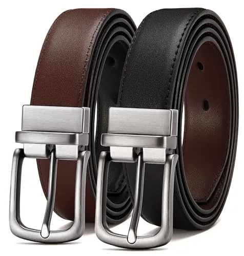 Leather Reversible Belt, 32 mm (Black / Brown)