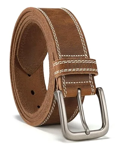 Full-grain Casual Belt (Brown / Distressed Silver)