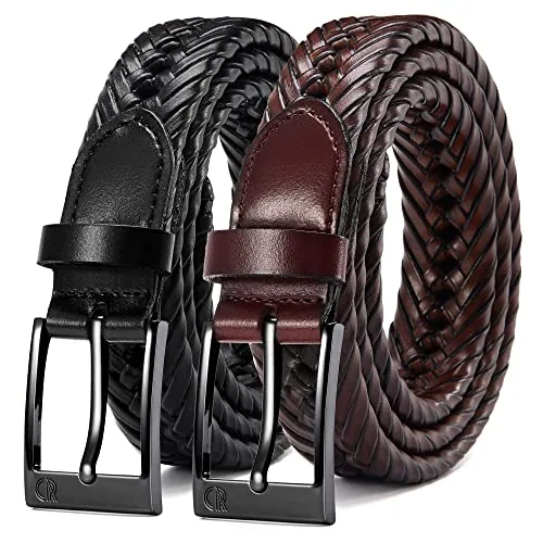 Braided Belt, 28 mm (Black / Dark Brown)