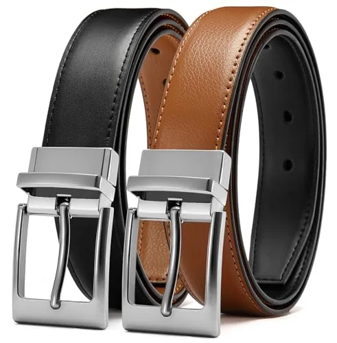 Leather Reversible Boys' Belt, 32 mm (Light Brown / Black)