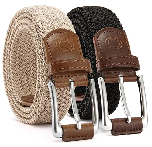 Elastic Stretch Belt (Beige & Black)