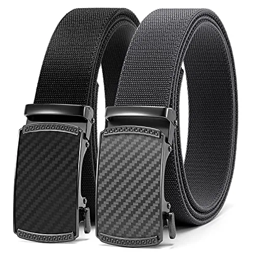 Nylon Stretch Belt (Black, 32″ to 38″ waist, carbon fibre buckle)