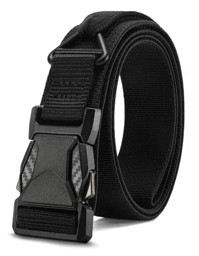 Tactical Belt, 38 mm (Black, 38″ to 42″ waist, carbon fibre buckle)