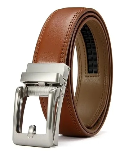 Leather Ratchet Boys' Belt, 32 mm (Tan)