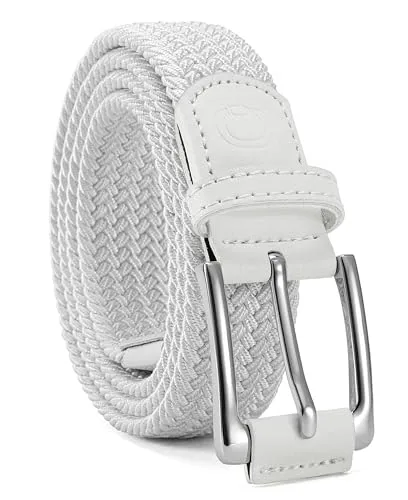 Elastic Stretch Belt (White, 34″ to 38″ waist)