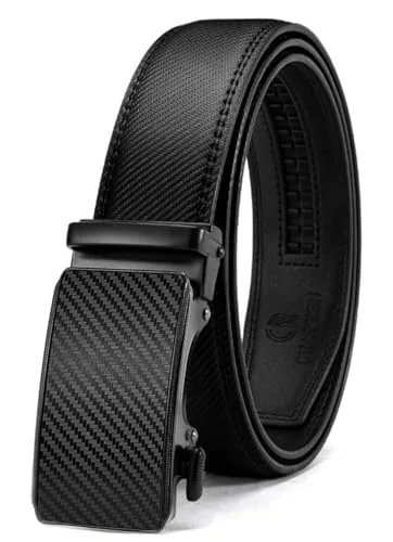 Leather Ratchet Belt, 35 mm (32″ to 38″ waist, carbon fibre buckle)