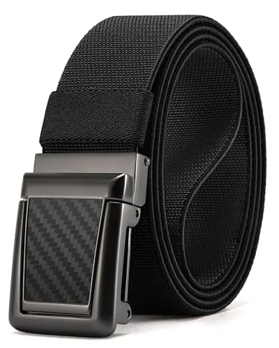 Elastic Tactical Belt, 38 mm (Black, 38″ to 42″ waist, carbon fibre buckle)