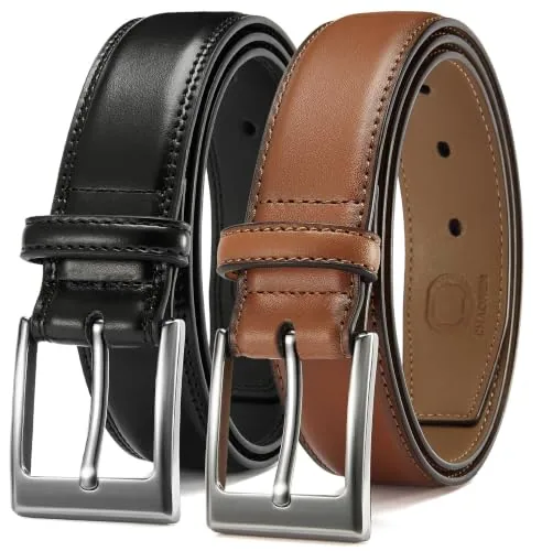 Leather Dress Belt, 35 mm (Classic Black / Tan)