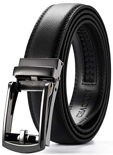 Leather Ratchet Boys' Belt, 32 mm (Black)