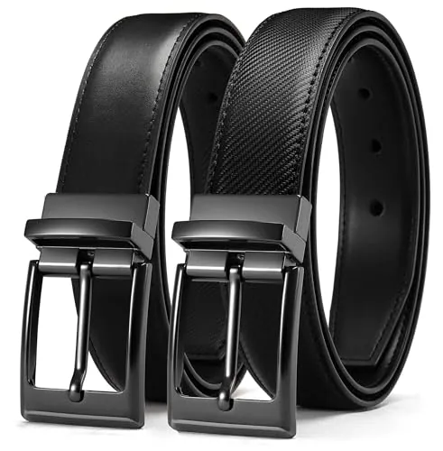 Leather Reversible Belt, 32 mm (Classic Black / Twill Black)